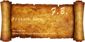Fritsch Bene névjegykártya